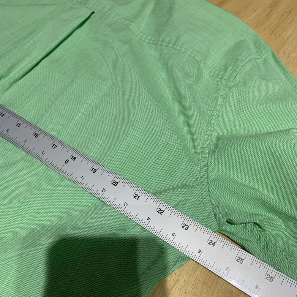 Tommy Hilfiger Stretch Fit‎ Mens XL Green Nailshead L/S Button-Down Shirt Preppy